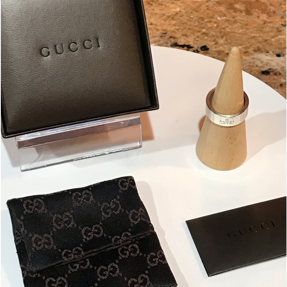 GUCCI Silver Ag925 Ring- Size US 8.75❤️ - Picture 12 of 17